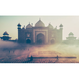 フリー写真, 風景, 建造物, 建築物, タージ・マハル, 世界遺産, インドの風景, 霧（霞）