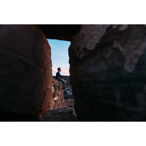 フリー写真, 人物, 男性, 外国人男性, 人と風景, 岩