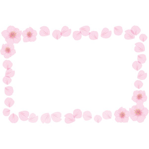 フリーイラスト, ベクター画像, EPS, 背景, フレーム, 囲みフレーム, 植物, 花, 桜（サクラ）, 花びら, ピンク色の花, 春