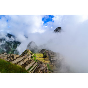 フリー写真, 風景, 建造物, 建築物, 遺跡, マチュ・ピチュ, 雲, ペルーの風景, 世界遺産
