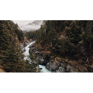 フリー写真, 風景, 自然, 渓谷, 河川, 霧（霞）, アメリカの風景, カリフォルニア州