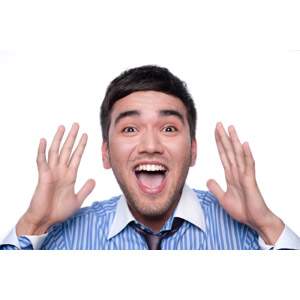 フリー写真, 人物, 男性, 外国人男性, 驚く, 白背景, 口を開ける