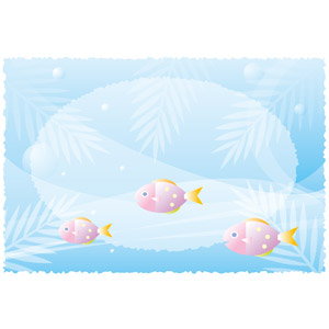フリーイラスト, ベクター画像, AI, 背景, 水中, 動物, 魚類, 魚（サカナ）