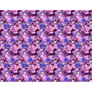 フリーイラスト, ベクター画像, AI, 背景, 和柄, 鞠（毬）, 花柄, 牡丹（ボタン）, 紫色（パープル）