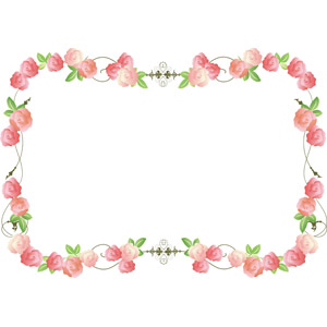 フリーイラスト, ベクター画像, AI, 背景, フレーム, 囲みフレーム, 植物, 花, 薔薇（バラ）, ピンク色の花
