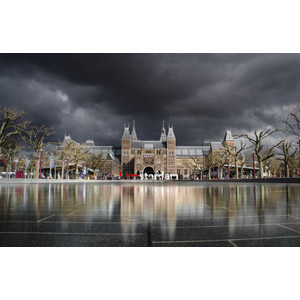 フリー写真, 風景, 建造物, 建築物, 博物館（美術館）, アムステルダム国立美術館, 暗雲, オランダの風景, アムステルダム