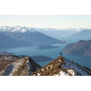 フリー写真, 風景, 海, 山, 人と風景, 手を広げる, ニュージーランドの風景