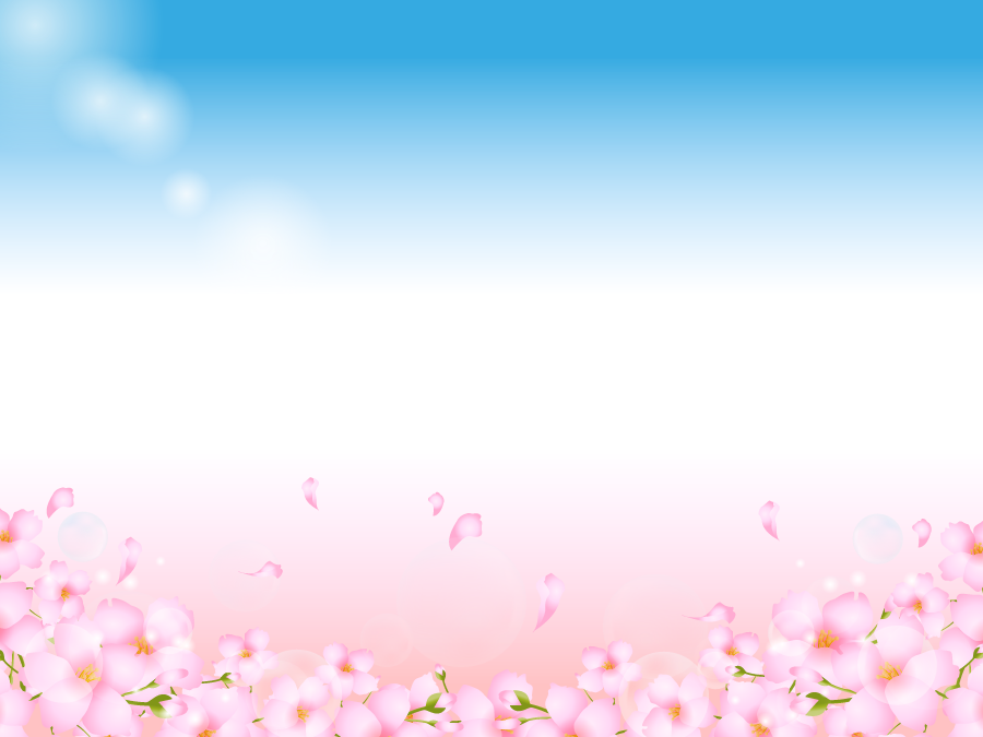 フリーイラスト 青空とサクラの花と花びらの背景