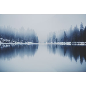 フリー写真, 風景, 自然, 湖, 霧（霞）, 雪, ドイツの風景