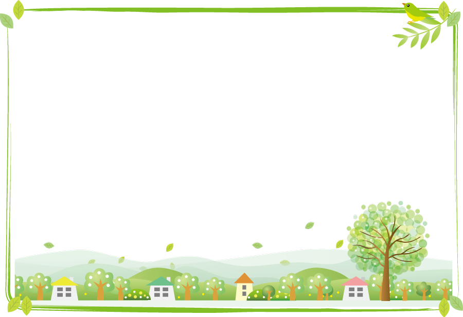 フリーイラスト 風に舞う新緑の葉の田舎の飾り枠でアハ体験 Gahag 著作権フリー写真 イラスト素材集