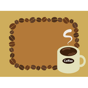 フリーイラスト, ベクター画像, AI, 背景, フレーム, 囲みフレーム, 飲み物（飲料）, コーヒー（珈琲）, コーヒー豆