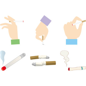 フリーイラスト, ベクター画像, AI, 人体, 手, 煙草（タバコ）