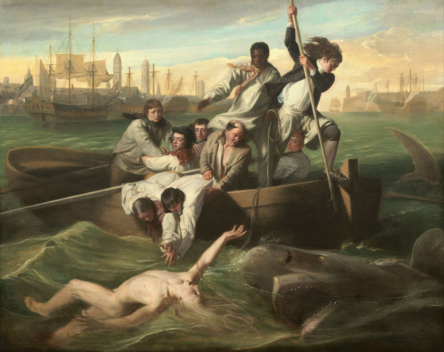 フリー絵画 ジョン・シングルトン・コプリー作「ワトソンとサメ」