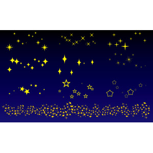 フリーイラスト, ベクター画像, AI, 星（スター）, 天の川, 夜, 飾り罫線（ライン）