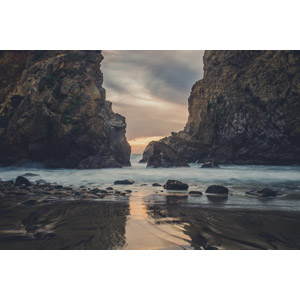 フリー写真, 風景, 自然, ビーチ（砂浜）, 岩, アメリカの風景, カリフォルニア州