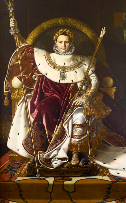 フリー絵画 ジャン＝オーギュスト・ドミニク・アングル作「玉座のナポレオン」