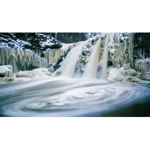 フリー写真, 風景, 自然, 滝, 氷, 雪, 冬, カナダの風景, 渦巻き状