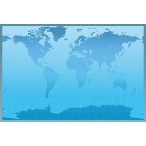 フリーイラスト, ベクター画像, EPS, 地図, 世界地図, 青色（ブルー）
