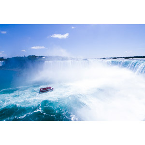 フリー写真, 風景, 滝, ナイアガラの滝, アメリカの風景, カナダの風景, 船
