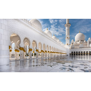 フリー写真, 風景, 建造物, 建築物, モスク, シェイク・ザーイド・モスク, アブダビ, アラブ首長国連邦の風景