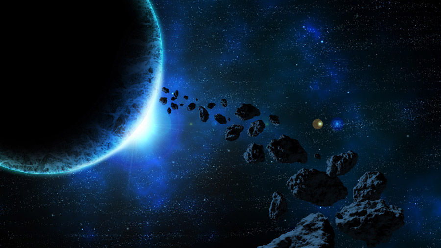 フリーイラスト 宇宙に浮かぶ惑星と隕石群でアハ体験 Gahag 著作権フリー写真 イラスト素材集