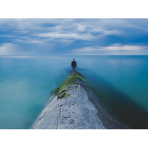 フリー写真, 風景, 海, 人と風景