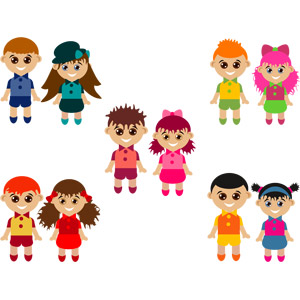 フリーイラスト, ベクター画像, AI, 人物, 子供, 男の子, 女の子, カップル