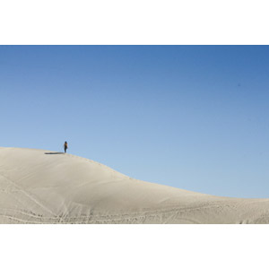 フリー写真, 風景, 砂丘, 青空, 人と風景