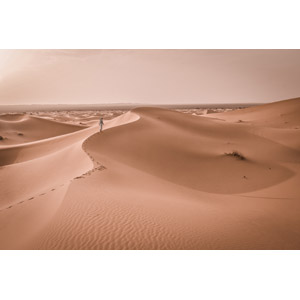 フリー写真, 風景, 砂漠, サハラ砂漠, 砂丘, 人と風景, モロッコの風景