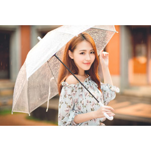 フリー写真, 人物, 女性, アジア人女性, 女性（00249), 中国人, 傘, 雨