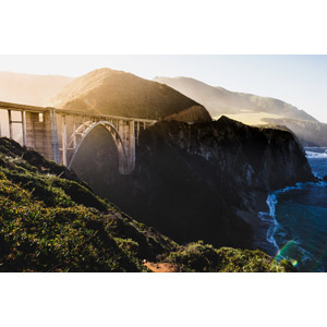 フリー写真, 風景, 建造物, 橋, アメリカの風景, カリフォルニア州, ビッグサー, ビックスビー橋, 海岸, 崖