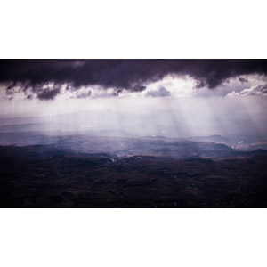 フリー写真, 風景, 雲, 暗雲, 薄明光線, 太陽光（日光）, スペインの風景