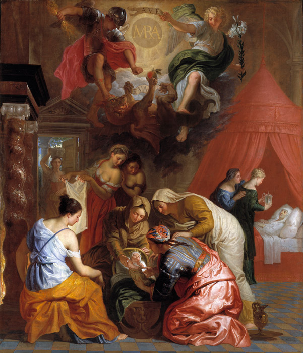 フリー絵画 エラスムス・クエリヌス（子）作「聖母マリアの誕生」