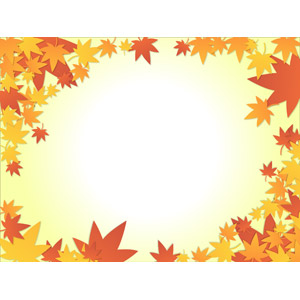 フリーイラスト, ベクター画像, AI, 背景, フレーム, 囲みフレーム, 植物, 葉っぱ, もみじ（カエデ）, 紅葉（黄葉）, 秋